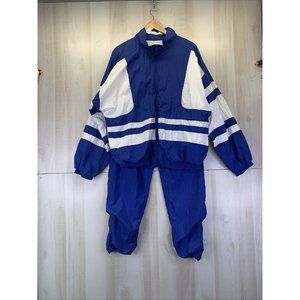 Vintage Mac Gregor Blue/White Nylon Track Suit 80s 90s Adult Med/Large Unisex